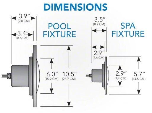 J&J Electronics 33W 12V Color Splash® In-Ground LED Pool Light w/ 100' Cord - LPL-F2C-12-100-P