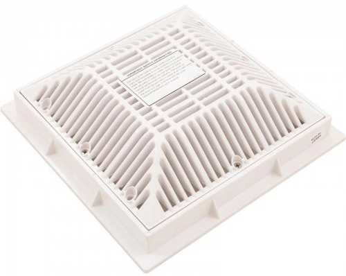 Super-Pro 9" Square Main Drain Frame & Grate, White - SG6404790 V