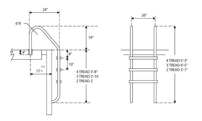 SR Smith 3-Step Marine Grade Ladder with Plastic Tread - VLLS-103E-MG